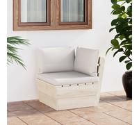 vidaXL Divano Angolare da Giardino su Pallet e Cuscini Legno di Abete