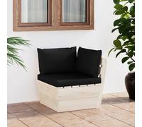 vidaXL Divano Angolare da Giardino su Pallet e Cuscini Legno di Abete