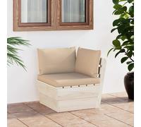 vidaXL Divano Angolare da Giardino su Pallet e Cuscini Legno di Abete