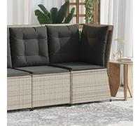 vidaXL Divano Angolare Giardino con Cuscini Grigio Chiaro Polyrattan