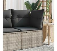 vidaXL Divano Angolare Giardino con Cuscini Grigio Chiaro Polyrattan