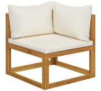 VIDAXL - Divano Angolare Modulare Cuscini Bianco Crema Massello d'Acacia