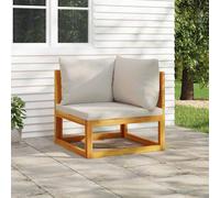 vidaXL Divano Angolare Modulare Cuscini Grigio Chiaro Massello Acacia