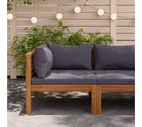 vidaXL Divano Angolare Modulare Cuscini Grigio Scuro Massello Acacia