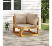 vidaXL Divano Angolare Modulare Cuscini Tortora Legno Massello Acacia