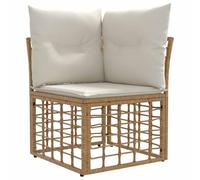 vidaXL Divano angolare modulare per esterni, in rattan sintetico, rustico, resistente alle intemperie, per terrazze, mobilia lounge flessibile, design trasformabile