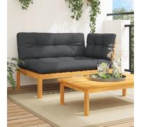 vidaXL Divano Angolare su Pallet Giardino con Cuscini Massello Acacia