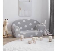 vidaXL Divano Bambini 2 Posti Grigio Chiaro con Stelle Morbido Peluche
