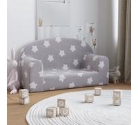 vidaXL Divano Bambini 2 Posti Grigio Chiaro con Stelle Morbido Peluche