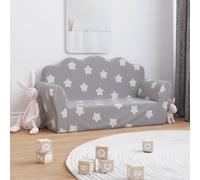 vidaXL Divano Bambini 2 Posti Grigio Chiaro con Stelle Morbido Peluche