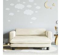 vidaXL Divano Bambini con Poggiapiedi Crema 100x50x30 cm in Velluto