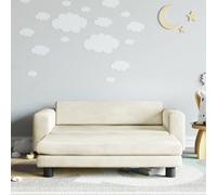 vidaXL Divano per bambini con poggiapiedi Crema 100x50x30 cm in velluto