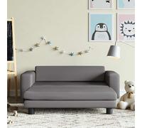 vidaXL Divano Bambini con Poggiapiedi Grigio 100x50x30 cm Similpelle
