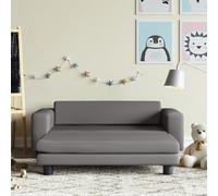 vidaXL Divano per Bambini con Poggiapiedi Grigio 100x50x30 cm Similpelle