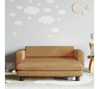 vidaXL Divano Bambini con Poggiapiedi Marrone 100x50x30 cm in Velluto