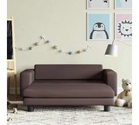 vidaXL Divano Bambini con Poggiapiedi Marrone 100x50x30 cm Similpelle
