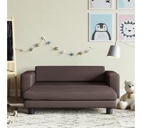 vidaXL Divano Bambini con Poggiapiedi Marrone 100x50x30 cm Similpelle