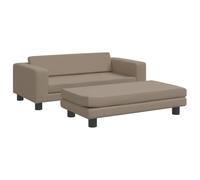 vidaXL Divano Bambini Poggiapiedi Cappuccino 100x50x30 cm Similpelle, divano per bambini con poggiapiedi, divano per sala giochi, mini poltrona per bambini