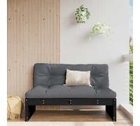 vidaXL Divano Centrale 120x80 cm in Legno Massello di Pino Nero