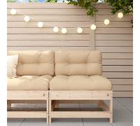 vidaXL Divano Centrale con Cuscini in Legno di Pino