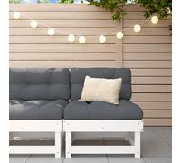 vidaXL Divano Centrale da Giardino Bianco in Legno Massello di Pino