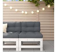 vidaXL Divano Centrale da Giardino Bianco in Legno Massello di Pino