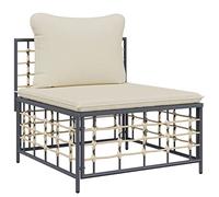 vidaXL Divano Centrale da Giardino con Cuscini in Polyrattan Beige