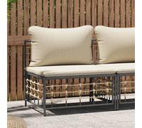 vidaXL Divano Centrale da Giardino con Cuscini in Polyrattan Beige