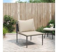 vidaXL Divano Centrale da Giardino con Cuscini in Polyrattan Grigio