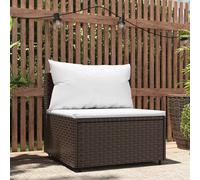 AX Salotto Poltrona 2 Cuscini Bianco Crema Modulare PolyRattan Soggiorno 319753