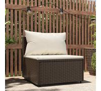 AX Salotto Poltrona 2 Cuscini Bianco Crema Modulare PolyRattan Soggiorno 319753