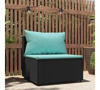 AX Divano Poltrona 2 Cuscini Blu Nero Salotto Giardino Polyrattan Moderno 319801