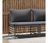 vidaXL Divano Centrale da Giardino con Cuscini Polyrattan Grigio Scuro