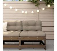 vidaXL Divano Centrale da Giardino Marrone Ambra Legno Massello Pino