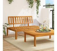 vidaXL Divano Centrale da Giardino Pallet in Legno Massello di Acacia