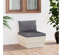 vidaXL Divano Centrale da Giardino su Pallet e Cuscini Legno di Abete