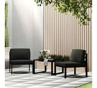 vidaXL Divano Centrale Modulare 1 pz con Cuscini Alluminio Antracite