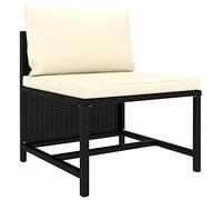 vidaXL Divano Centrale Modulare con Cuscini in Polyrattan NeroMobili