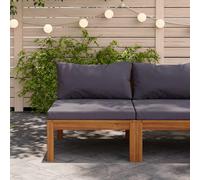 vidaXL Divano Centrale Modulare Cuscini Grigio Scuro Massello Acacia