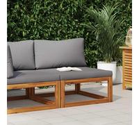 vidaXL Divano Centrale Modulare Cuscini Grigio Scuro Massello Acacia