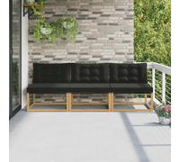 vidaXL Divano di Mezzo esterno Legno di Acacia Massiccio e Tessile, Mobili da Balcone, Stile Moderno per Esterni, Soggiorno in Legno di Acacia Durevole per Comfort e relax in Giardino