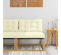 vidaXL Divano centrale per esterno Bianco 79 x 83 x 73 cm acciaio, Set da giardino in legno di acacia, mobili moderni, resistenti alle intemperie, relax versatile per il balcone