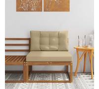 vidaXL Divano centrale per esterno Legno di Acacia Massello Naturale