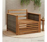 vidaXL Divano intermedio da esterno in legno di acacia solido naturale, set da balcone, divano rettangolare, mobile modulare moderno, resistente, lounge per patio e giardino, confortevole