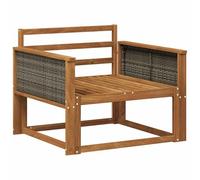 vidaXL Divano centrale per esterno Legno di Acacia Massello Naturale, Divano centrale in legno di acacia, mobili moderni per giardino, resistente agli agenti atmosferici