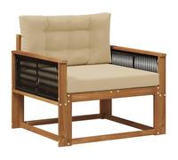 vidaXL Divano intermedio da esterno naturale, divano da balcone in acacia, moderno per esterni, elegante soggiorno, panca resistente e resistente alle intemperie