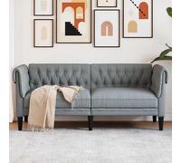 vidaXL Divano Chesterfield a 2 Posti Grigio Chiaro in Tessuto