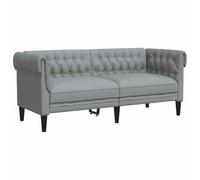Divano chesterfield a 2 posti grigio chiaro in tessuto
