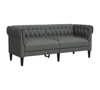 Divano chesterfield a 2 posti grigio scuro in tessuto