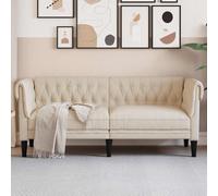 vidaXL Divano Chesterfield a 2 Posti in Lino